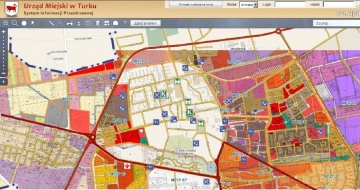 Plany na e-mapie, czyli serwis mapowy miasta Turek.