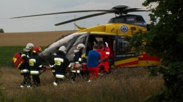 Strażacy pomogli w zabezpieczeniu lądowania śmigłowca LPR