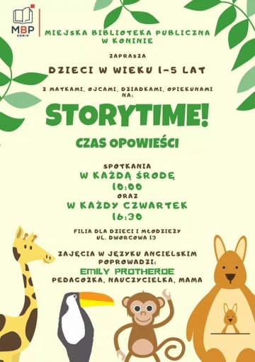 Storytime! Czas opowieści. Zajęcia z j.angielskiego w bibliotece