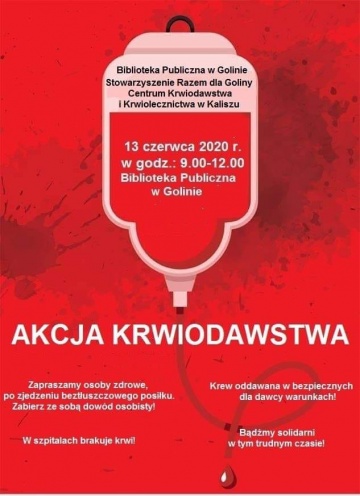 Golina. Zbiórka krwi w przeddzień Światowego Dnia Krwiodawcy
