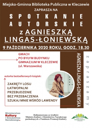 Kleczew. Spotkanie autorskie z Agnieszką Lingas-Słoniewską