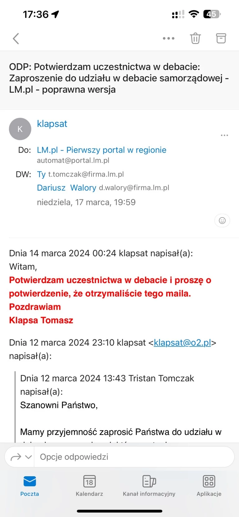 LM.pl odpowiada na zarzuty Tomasza Klapsy. Pokazujemy całą korespondencję
