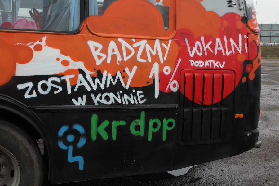 Autobus PKS zachęca do pozostawienia 1% podatku w KoninieÂ 