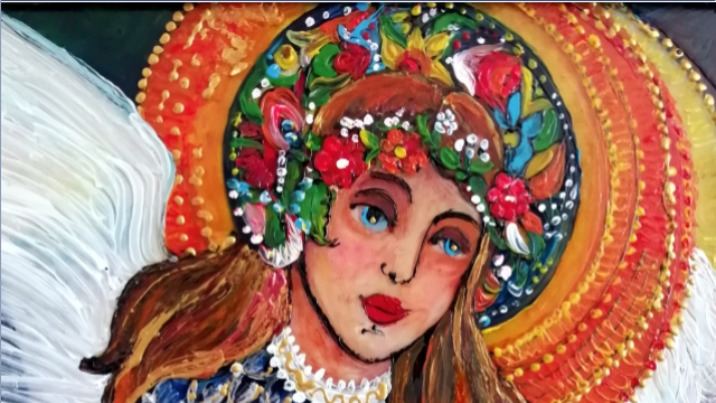 Kolorowe obrazy Jadwigi Tyksińskiej - odwiedzajcie wystawę "Barwy w szkło zaklęte"