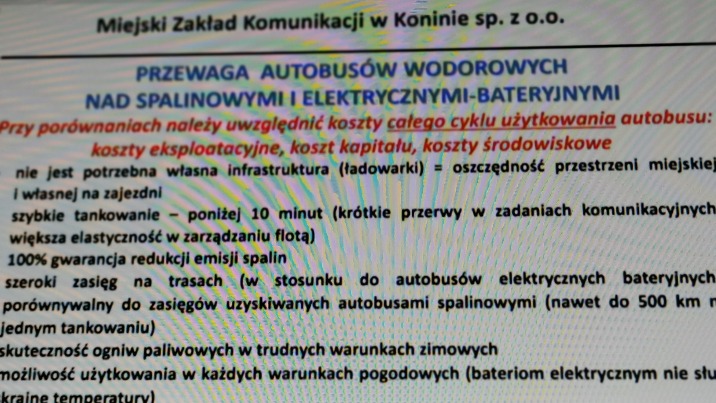 MZK Konin i pierwsze w Polsce zamówienie na autobus wodorowy